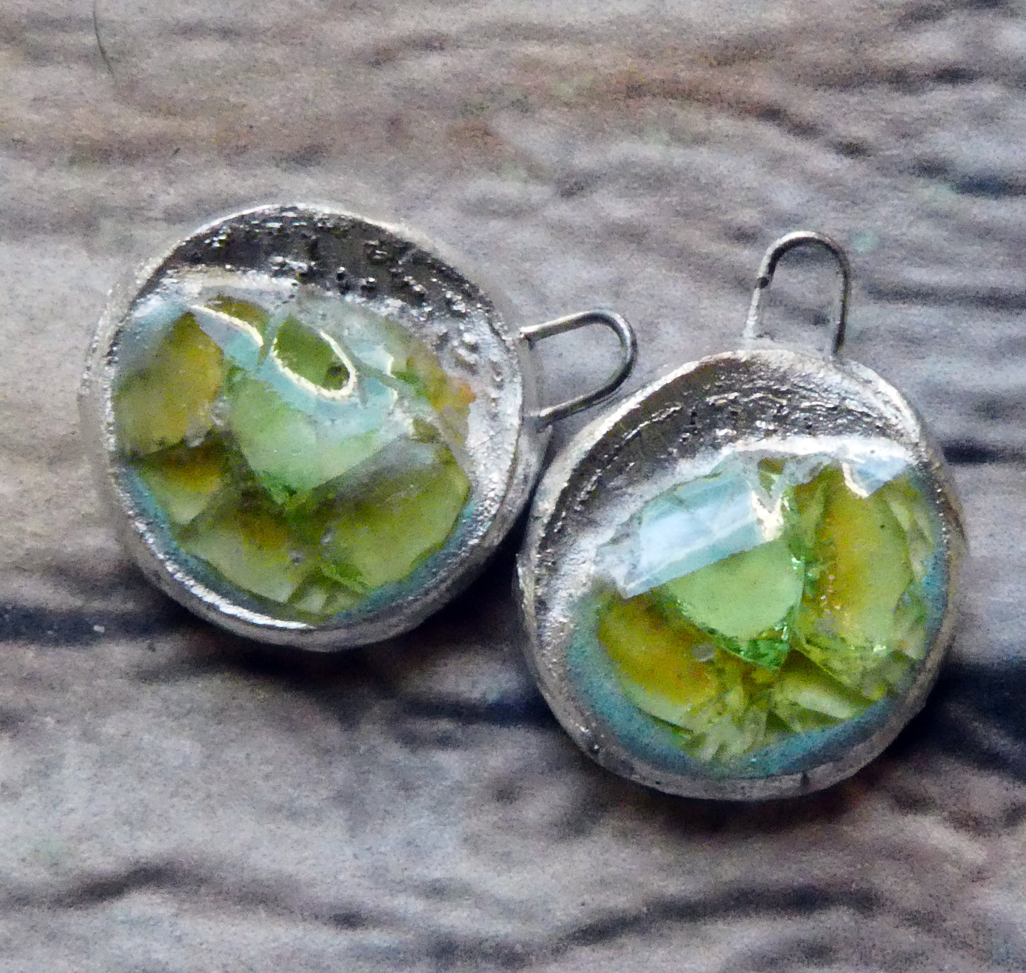 Ceramic and Silver Glassy Pool Charms - #3
