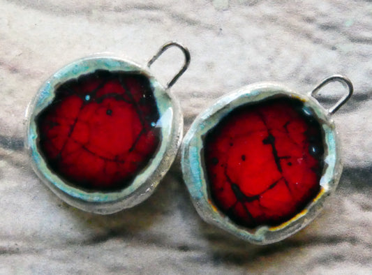 Ceramic and Silver Glassy Pool Charms - #7