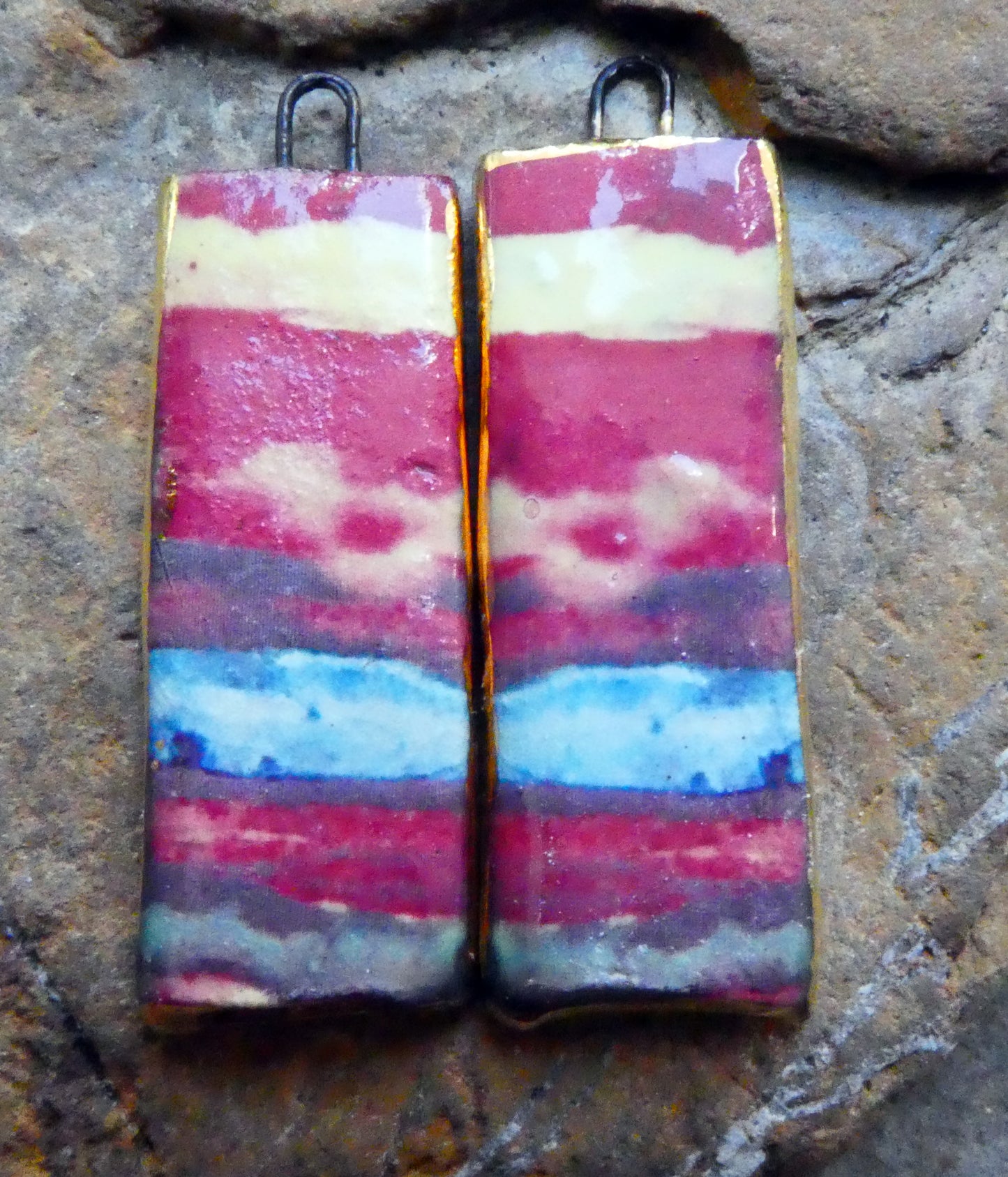 Ceramic Inky Decal Tablet Charms - #1