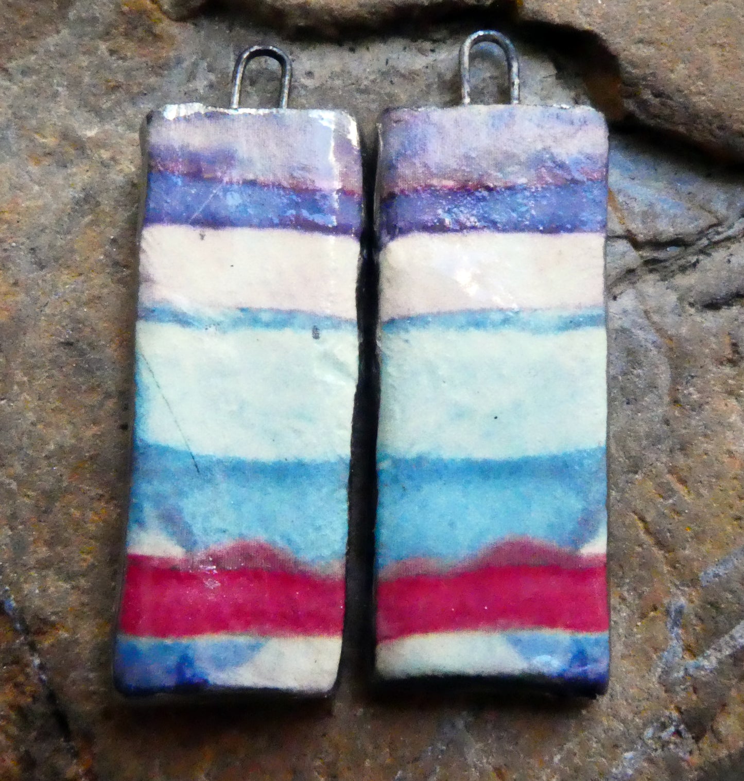 Ceramic Inky Decal Tablet Charms - #4