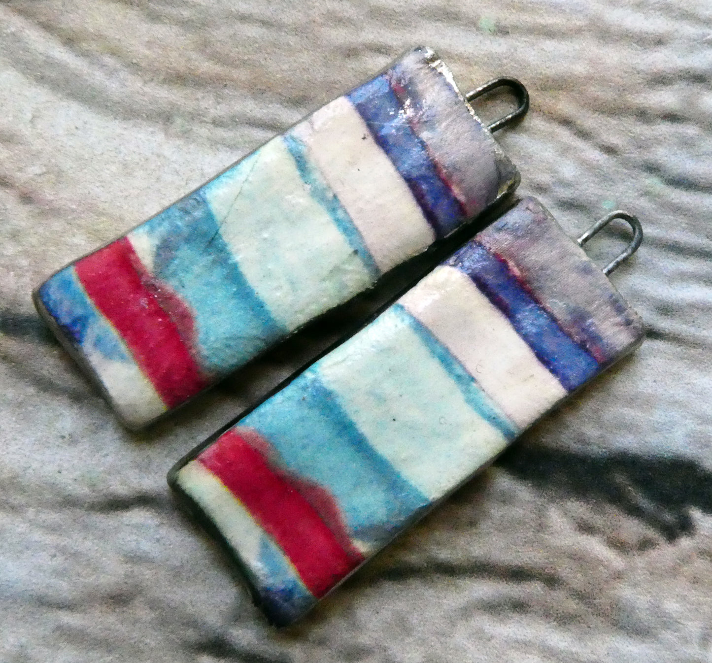 Ceramic Inky Decal Tablet Charms - #4