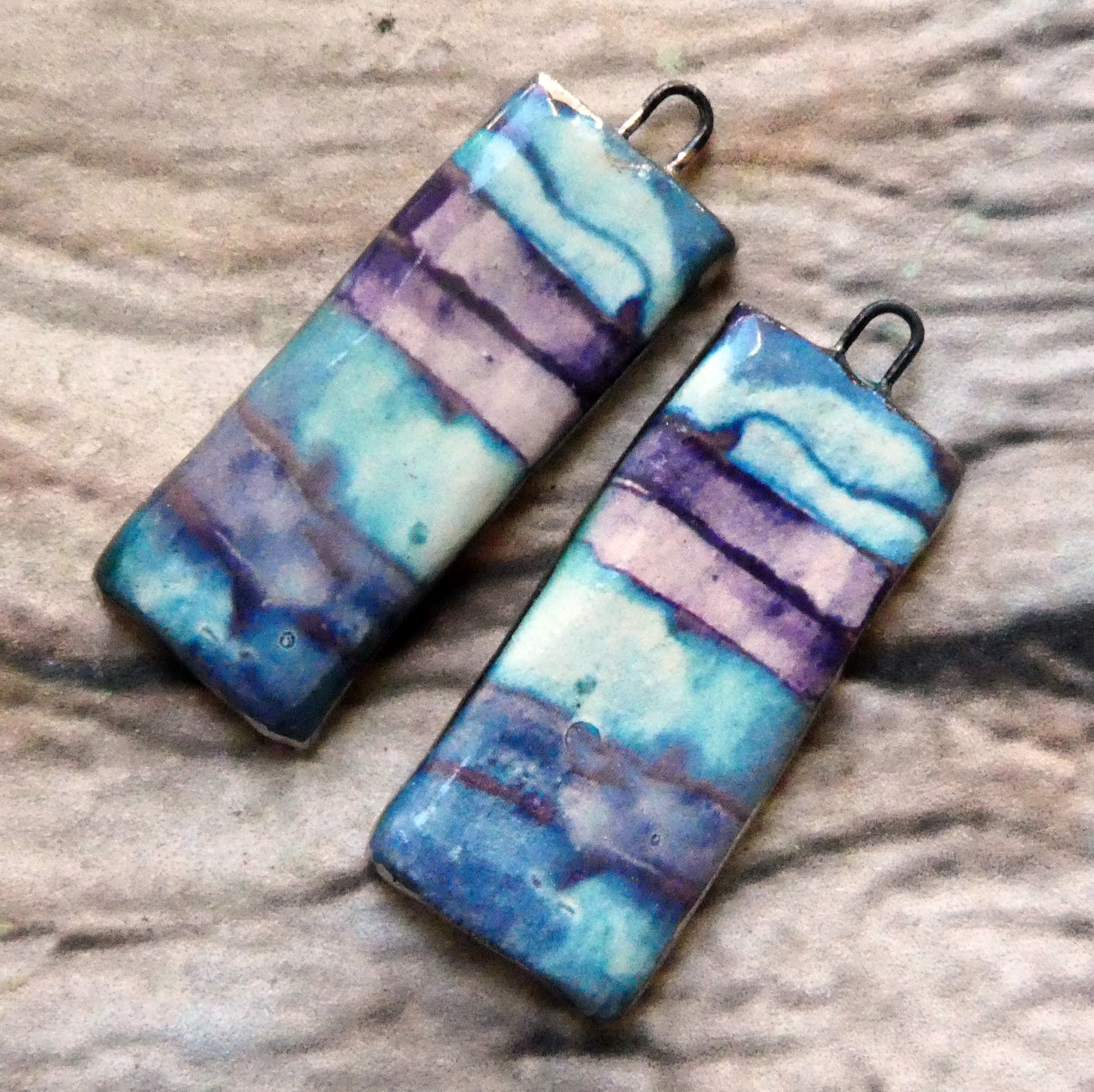 Ceramic Inky Decal Tablet Charms - #5