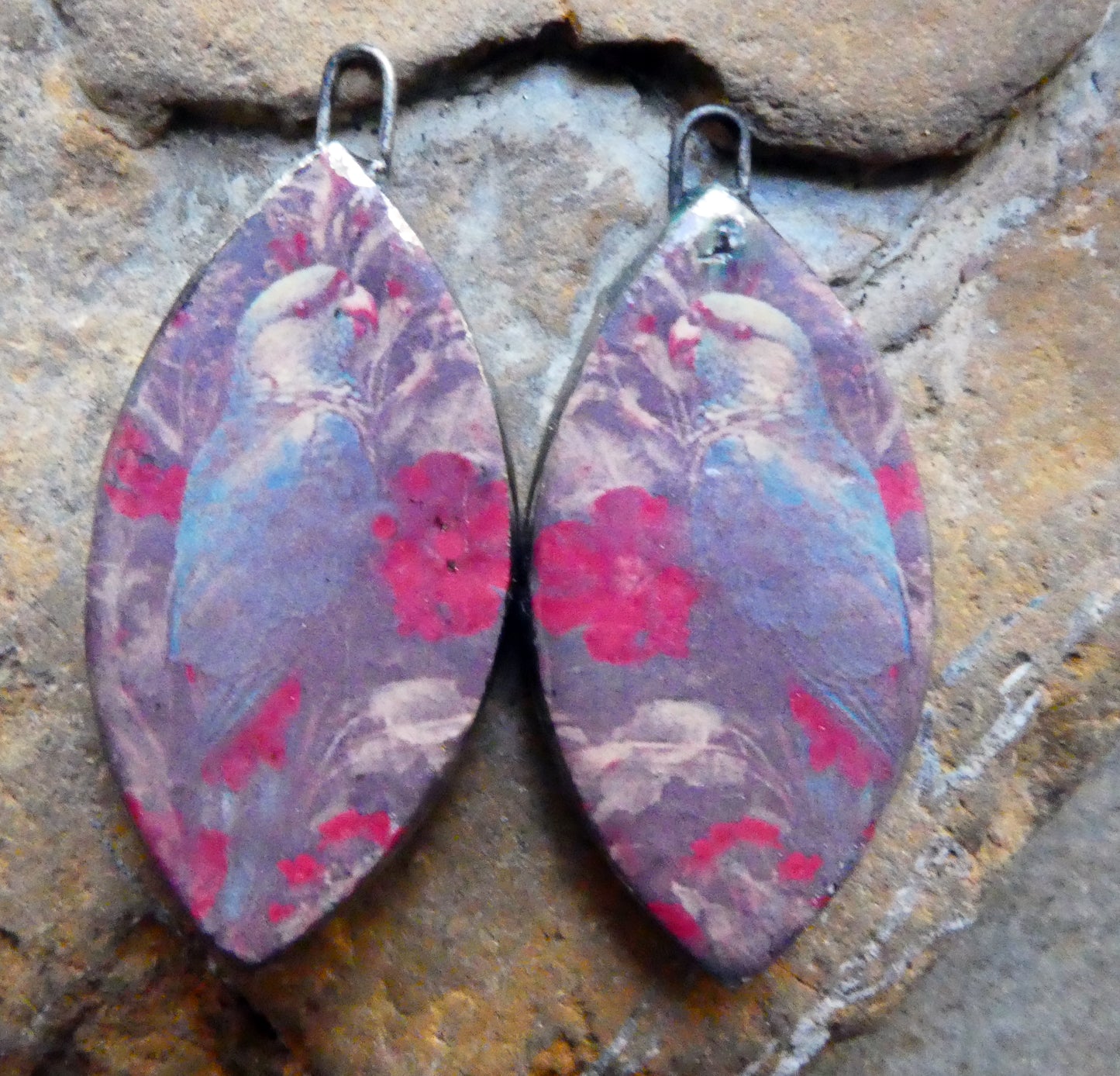 Ceramic Bird Decal Earring Charms - #1