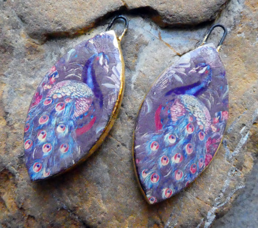 Ceramic Bird Decal Earring Charms - #5