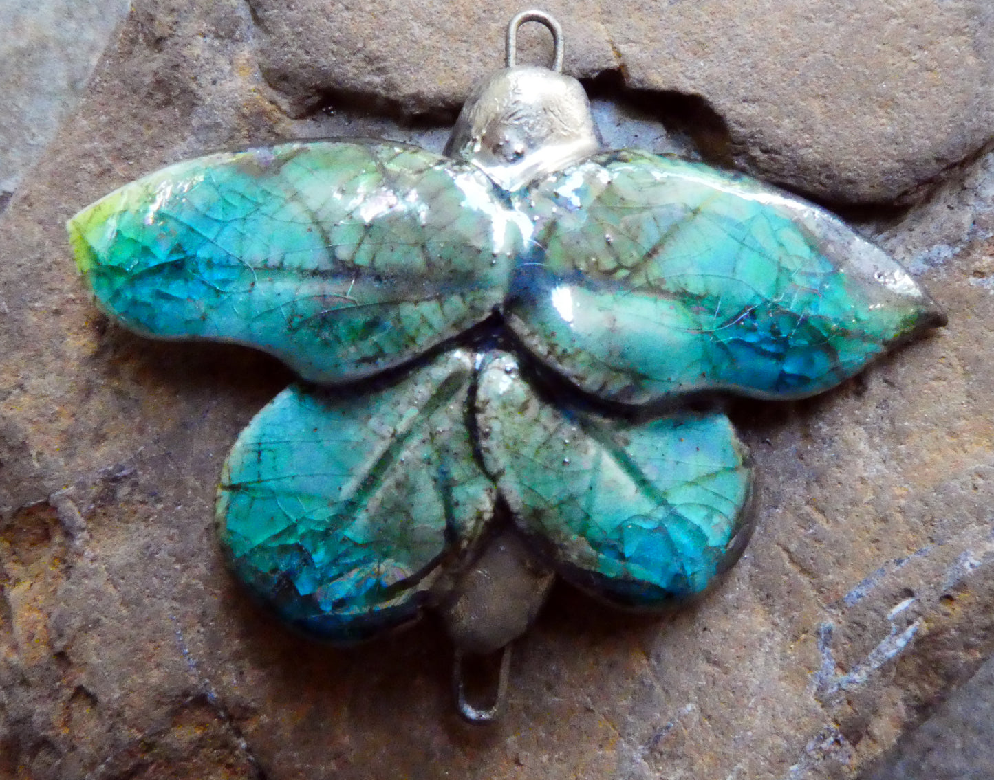 Ceramic Moth Necklace Connector #1