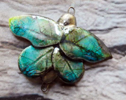 Ceramic Moth Necklace Connector #1