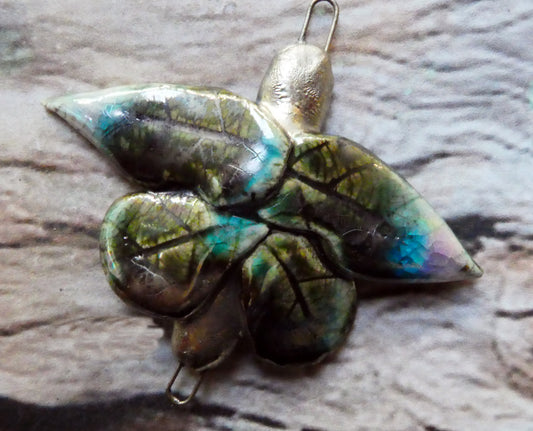 Ceramic Moth Necklace Connector #2