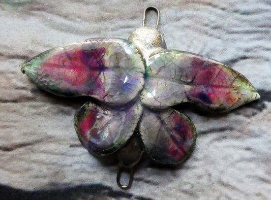 Ceramic Moth Necklace Connector #3
