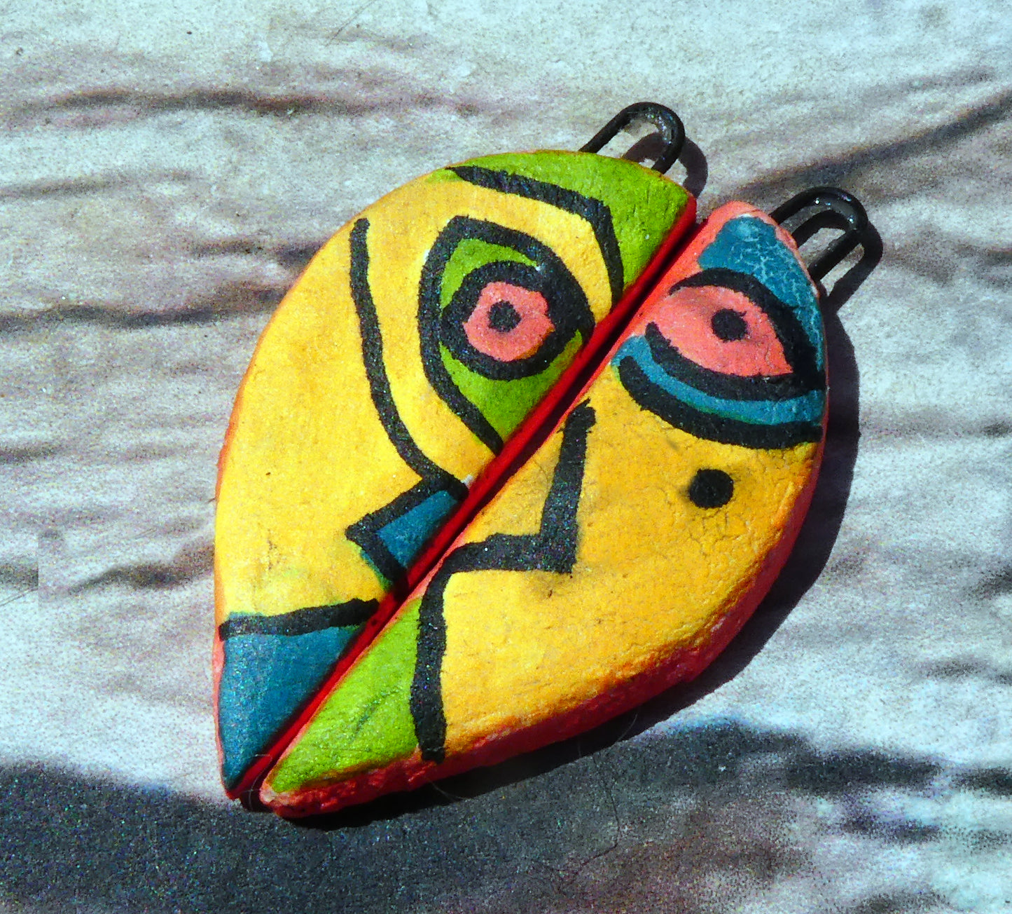 Ceramic Inky Face Earring Charms #1