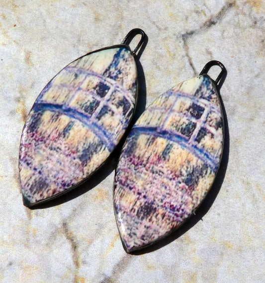 Ceramic Monet Decal Earring Charms