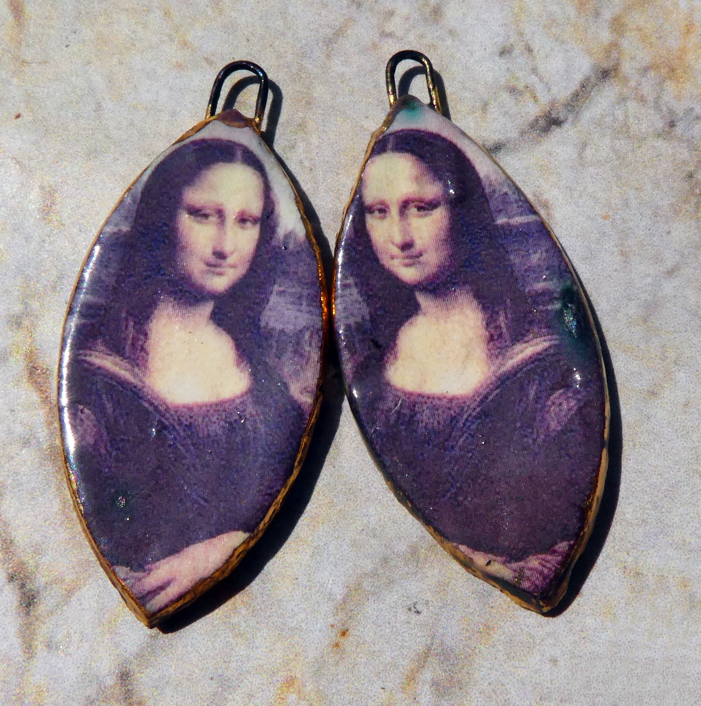 Ceramic Da Vinci Decal Earring Charms