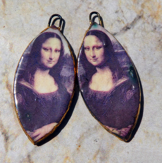 Ceramic Da Vinci Decal Earring Charms