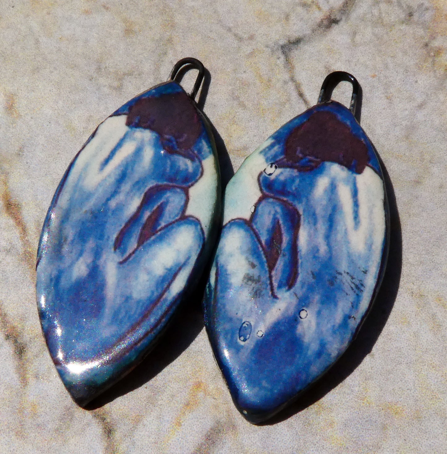 Ceramic Picasso Decal Earring Charms #1