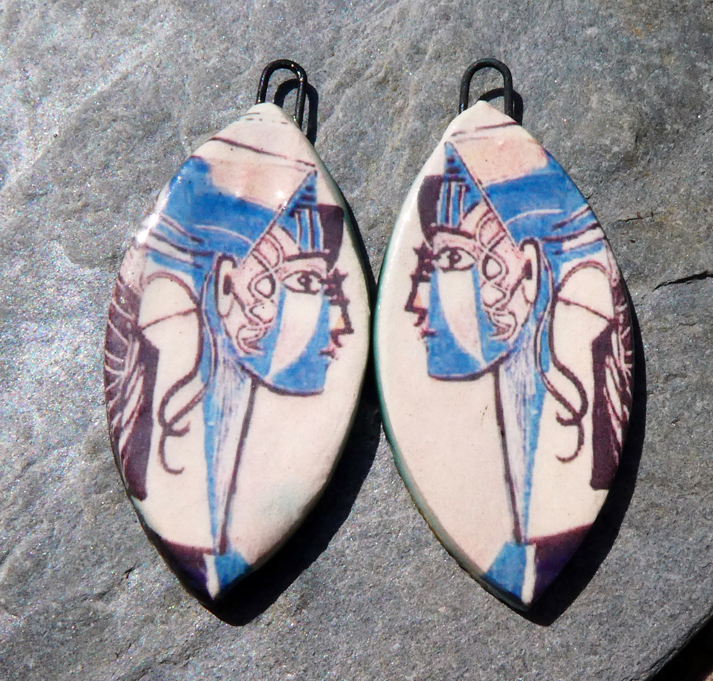 Ceramic Picasso Decal Earring Charms #2