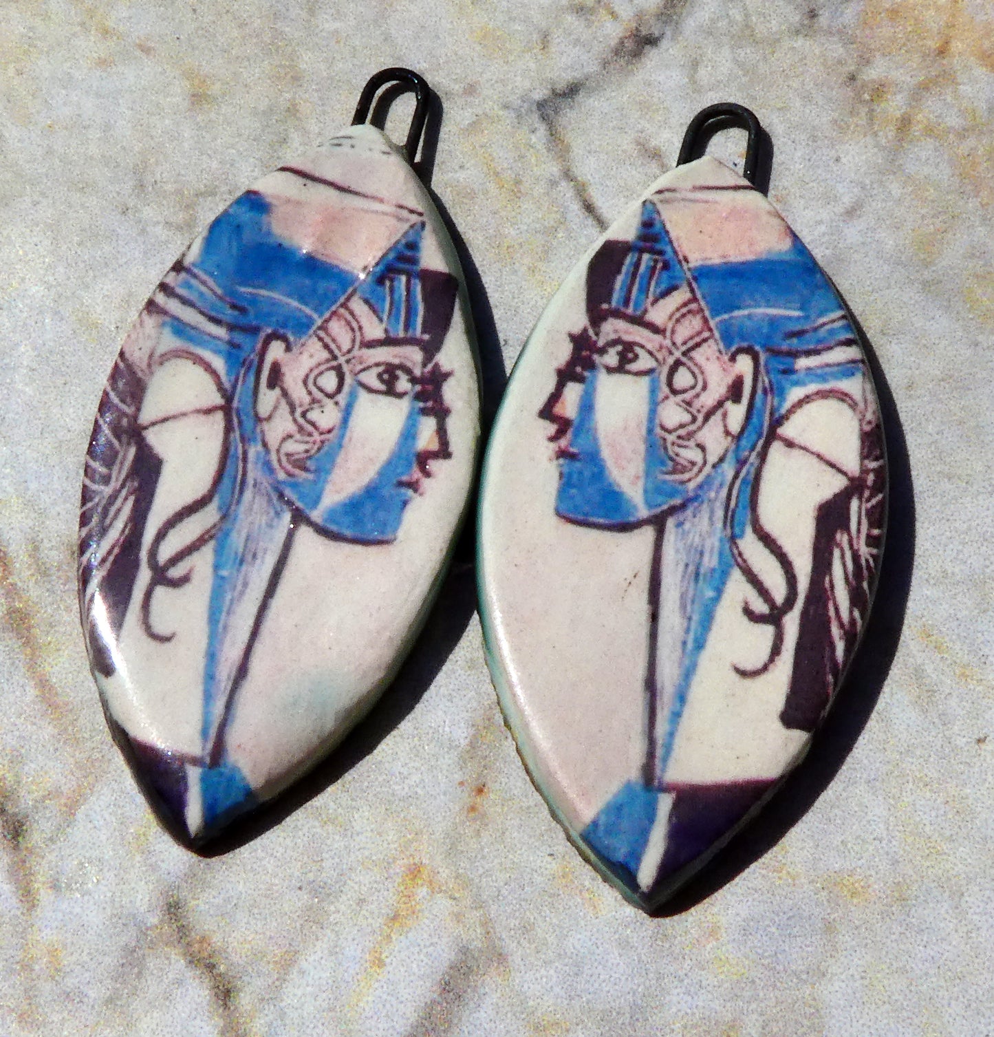Ceramic Picasso Decal Earring Charms #2