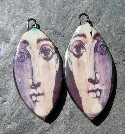 Ceramic Picasso Decal Earring Charms #3