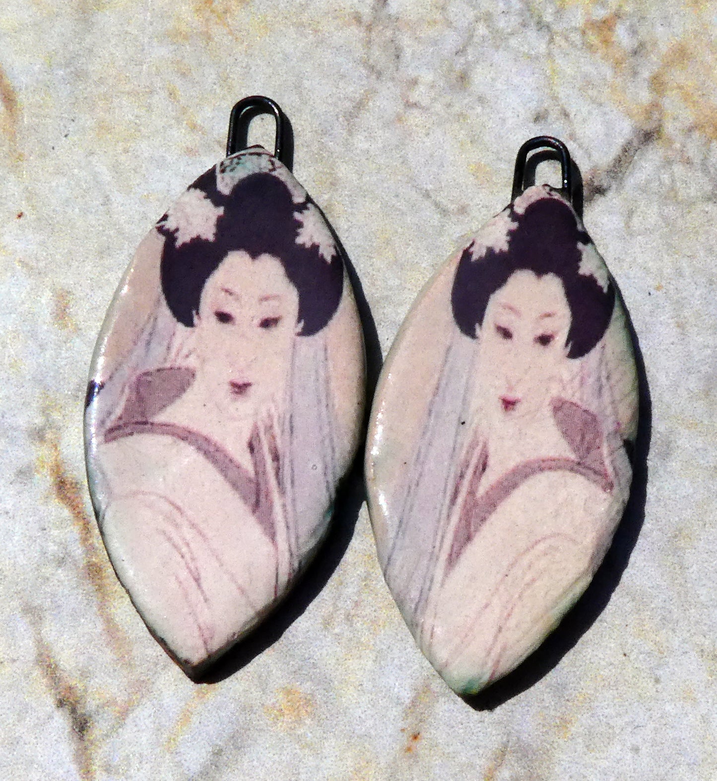Ceramic Shimura Decal Earring Charms #4