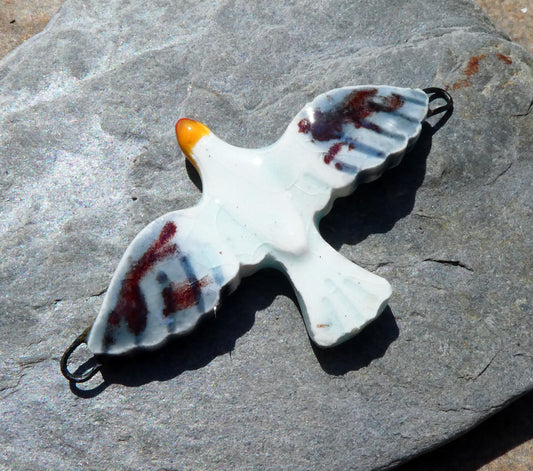 Ceramic Seagull Necklace Connector #2