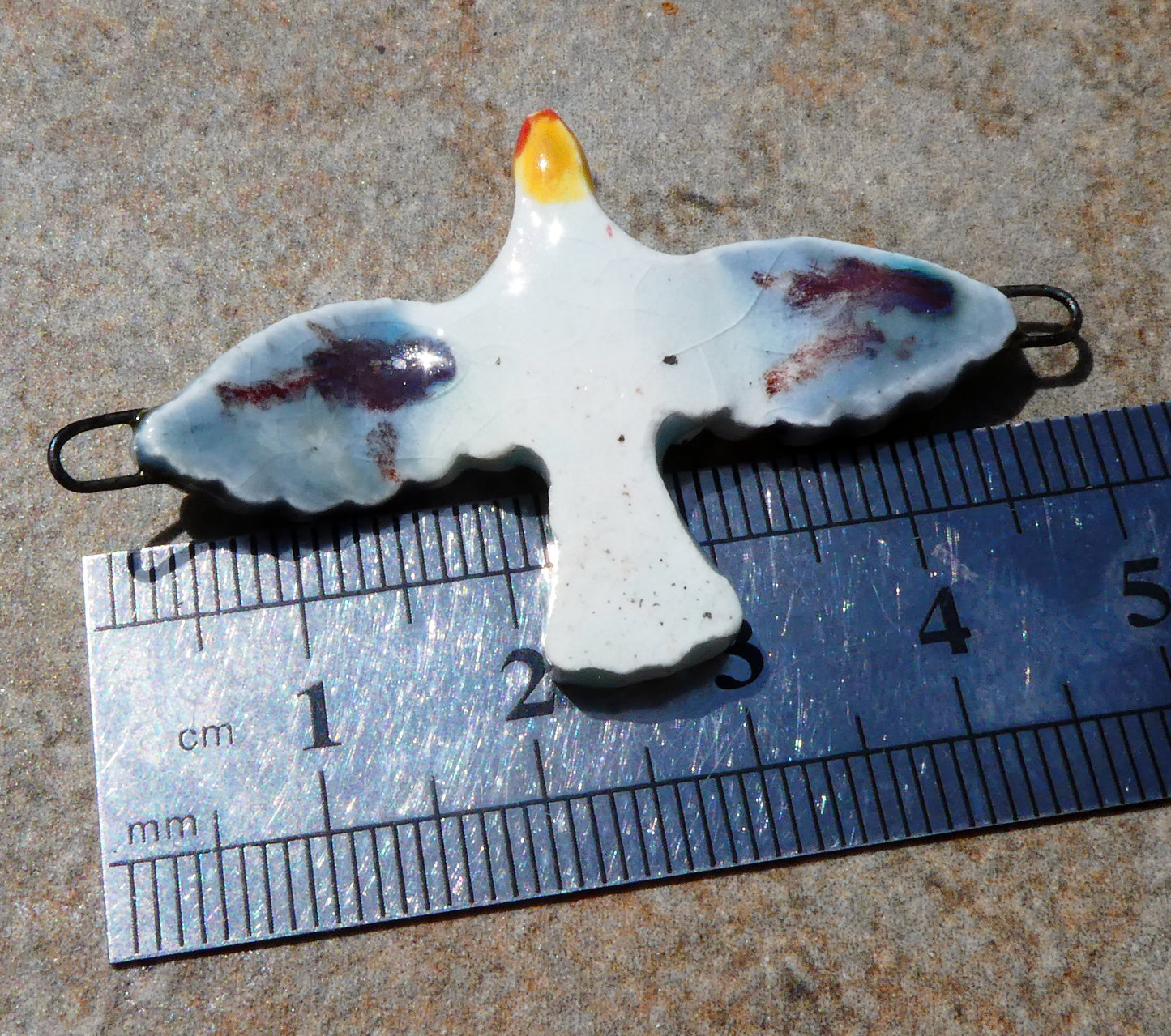 Ceramic Seagull Necklace Connector #2