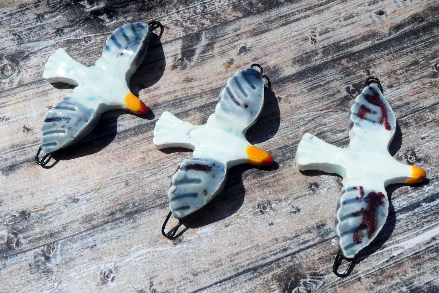 Ceramic Seagull Necklace Connector #2