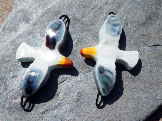 Ceramic Seagull Earring Connectors