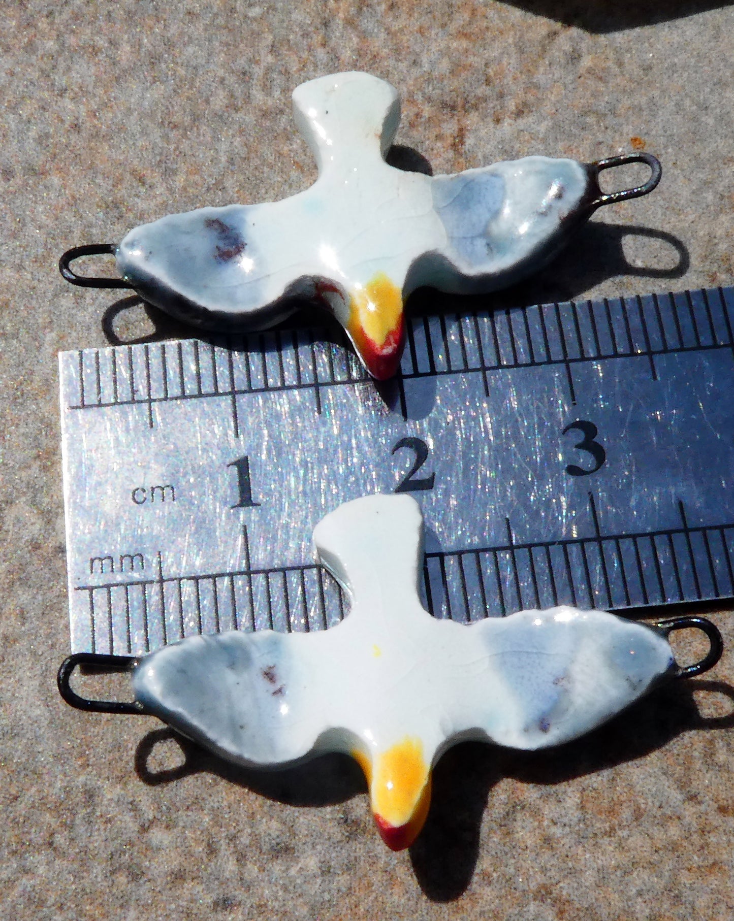 Ceramic Seagull Earring Connectors