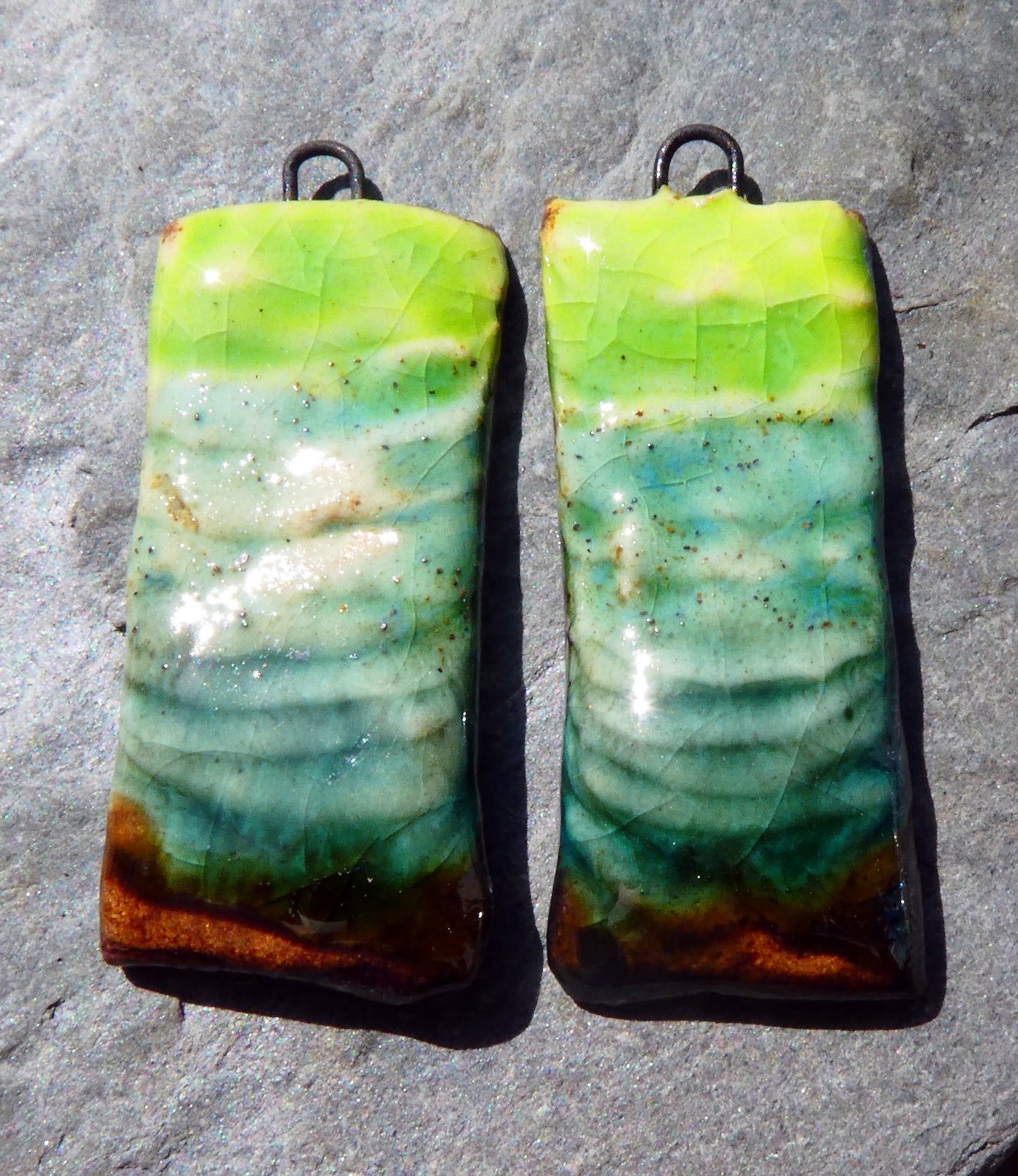 Ceramic Layered Mixed Glaze Charms #1