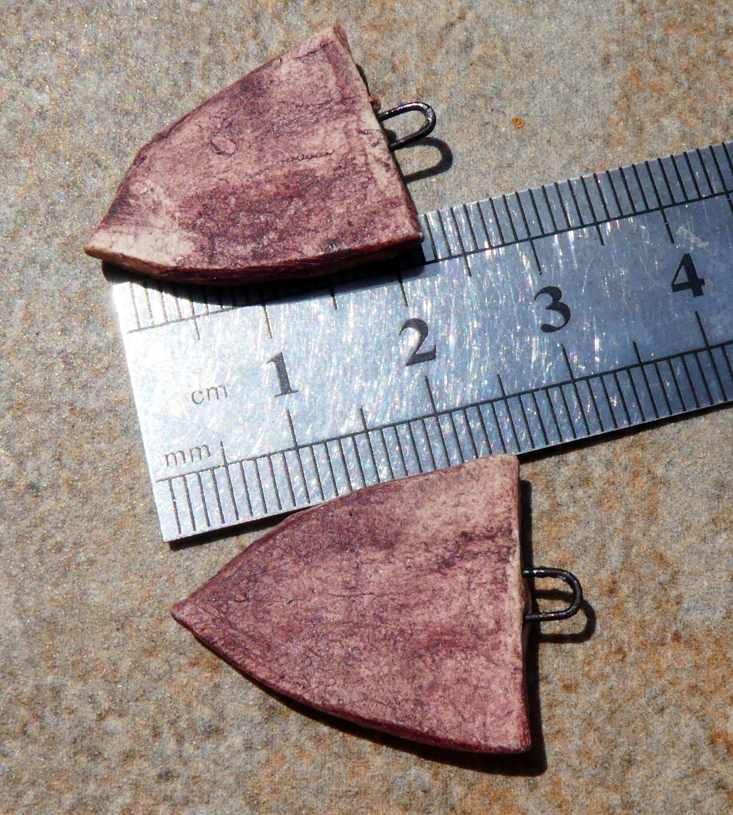 Ceramic Rustic Glassy Shield Charms