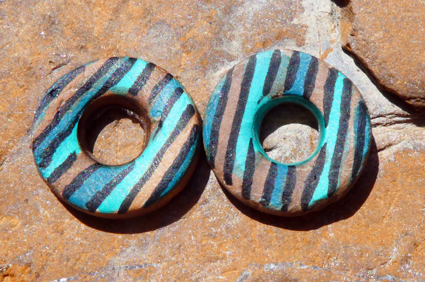Ceramic Inky Little Disc Earring Charms #1
