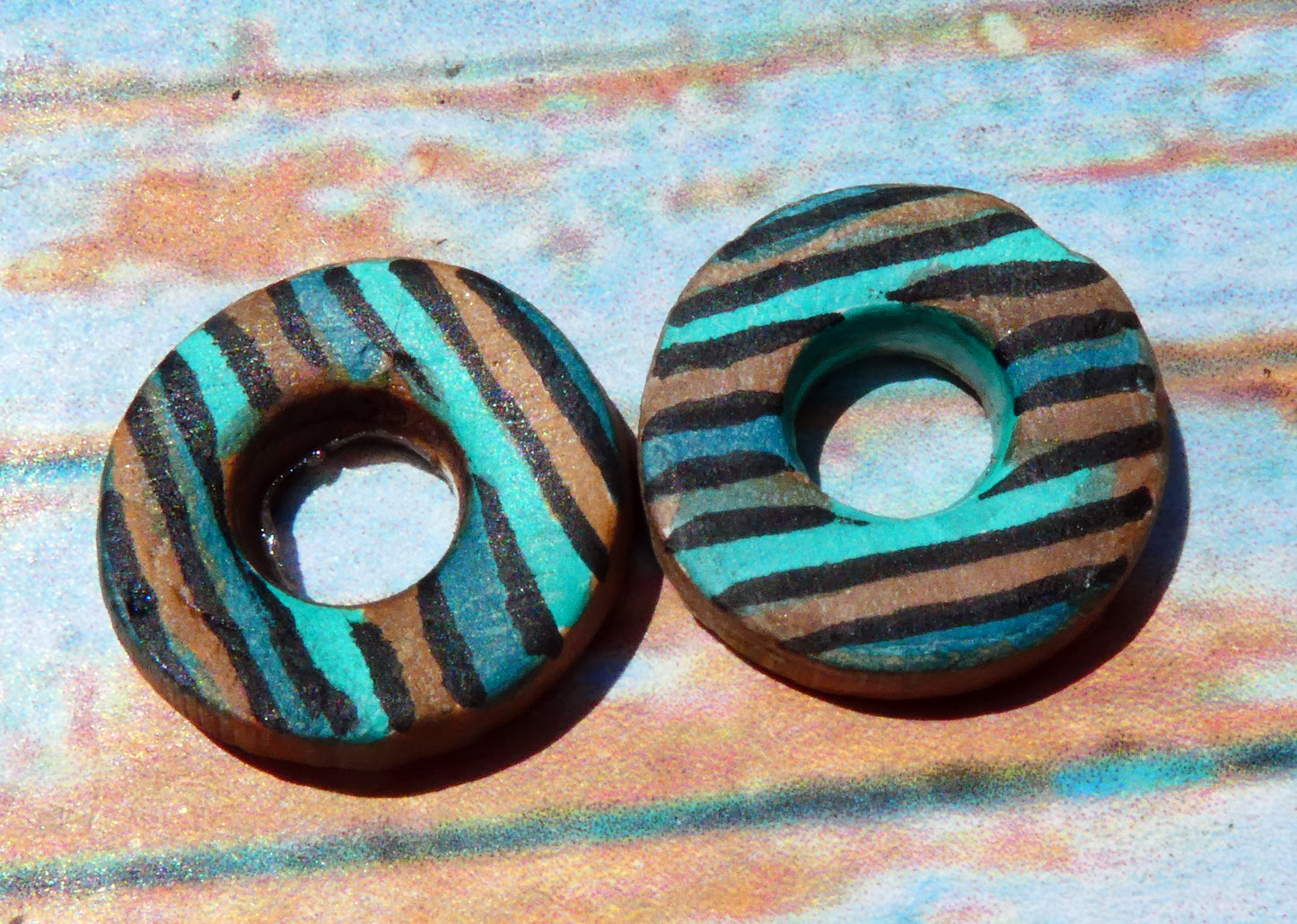 Ceramic Inky Little Disc Earring Charms #1