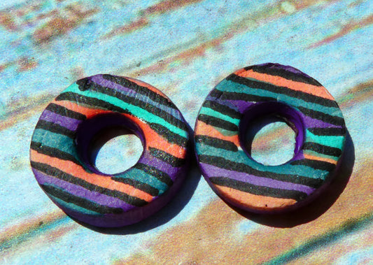 Ceramic Inky Little Disc Earring Charms #2