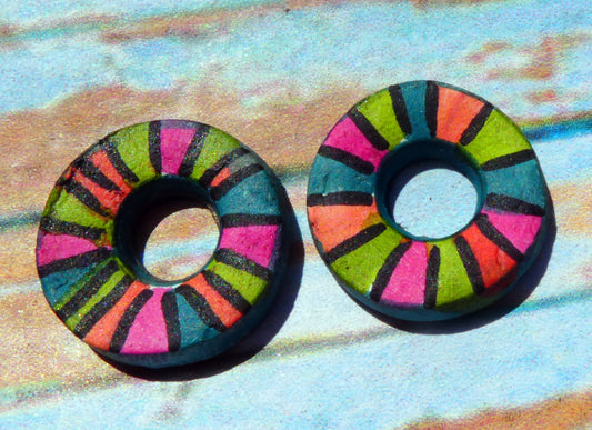 Ceramic Inky Little Disc Earring Charms #4