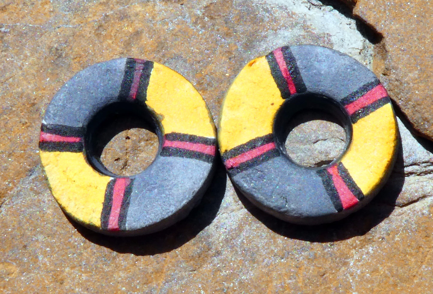 Ceramic Inky Little Disc Earring Charms #5
