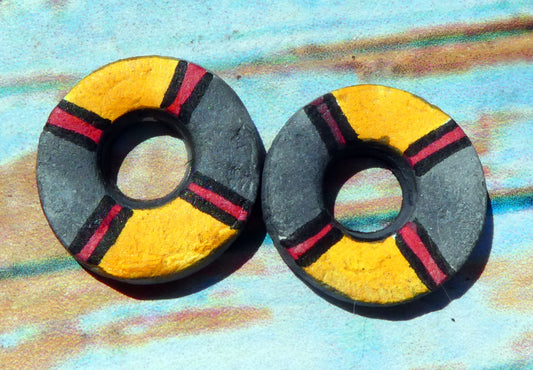 Ceramic Inky Little Disc Earring Charms #5