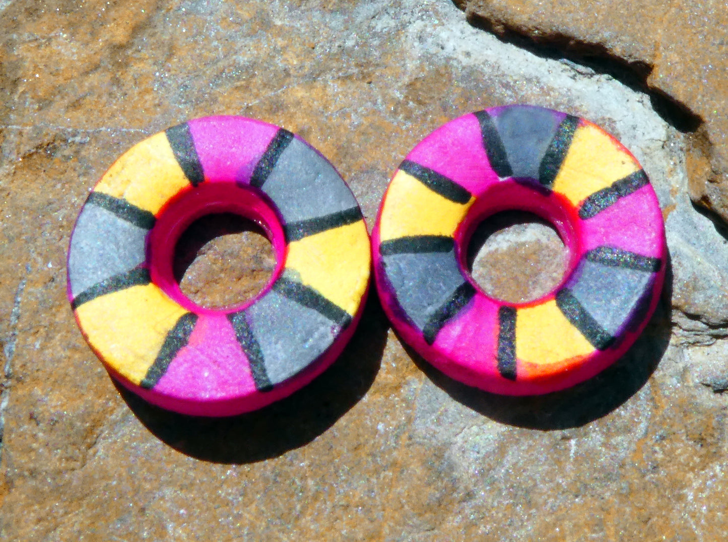 Ceramic Inky Little Disc Earring Charms #6
