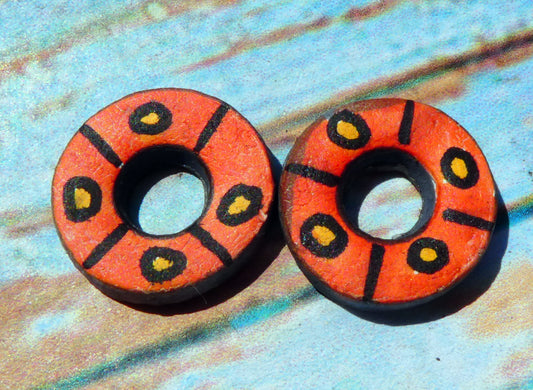 Ceramic Inky Little Disc Earring Charms #7