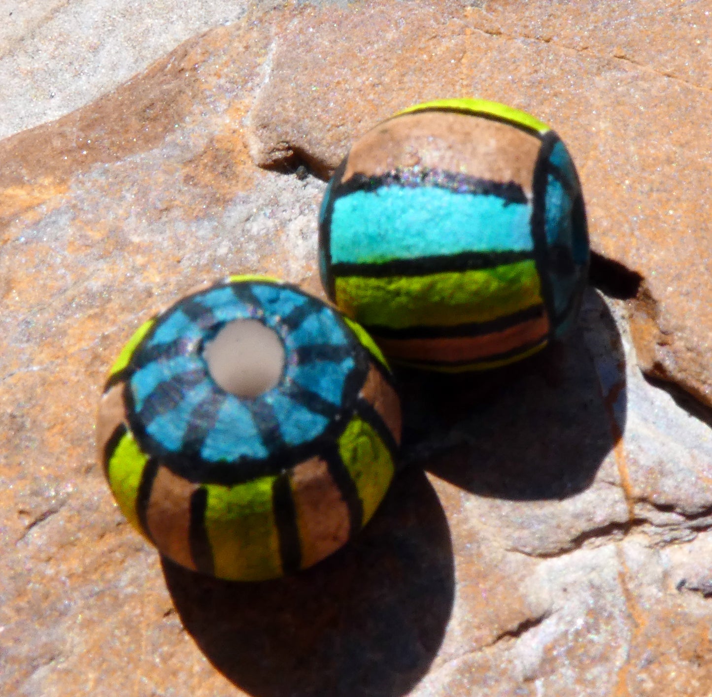 Ceramic Inky Bead Earring Charms #6