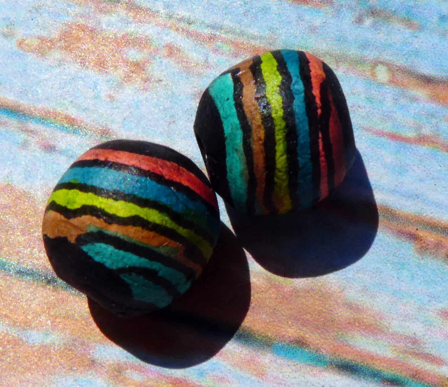 Ceramic Inky Bead Earring Charms #7
