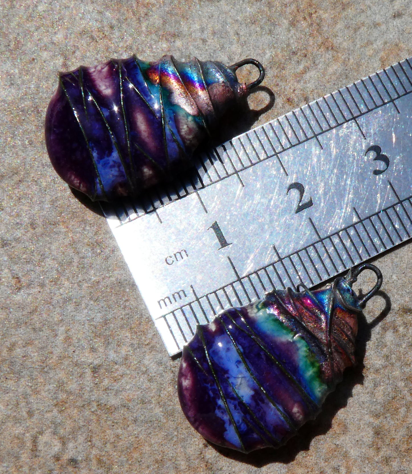Ceramic Wire Wrapped Teardrop Charms -Royal Fantasy