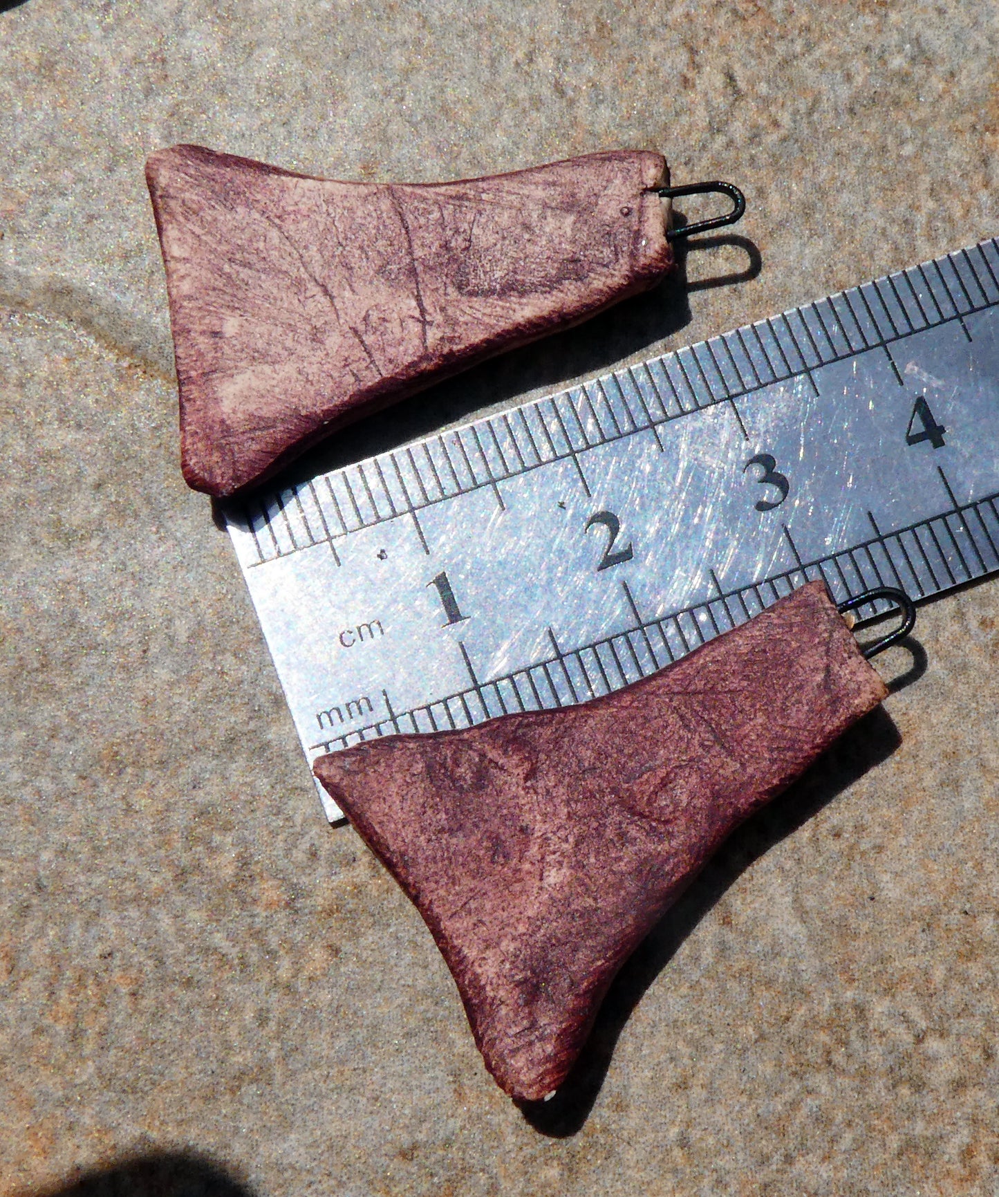 Ceramic Rustic Glassy Wedge Earring Charms (Copy)
