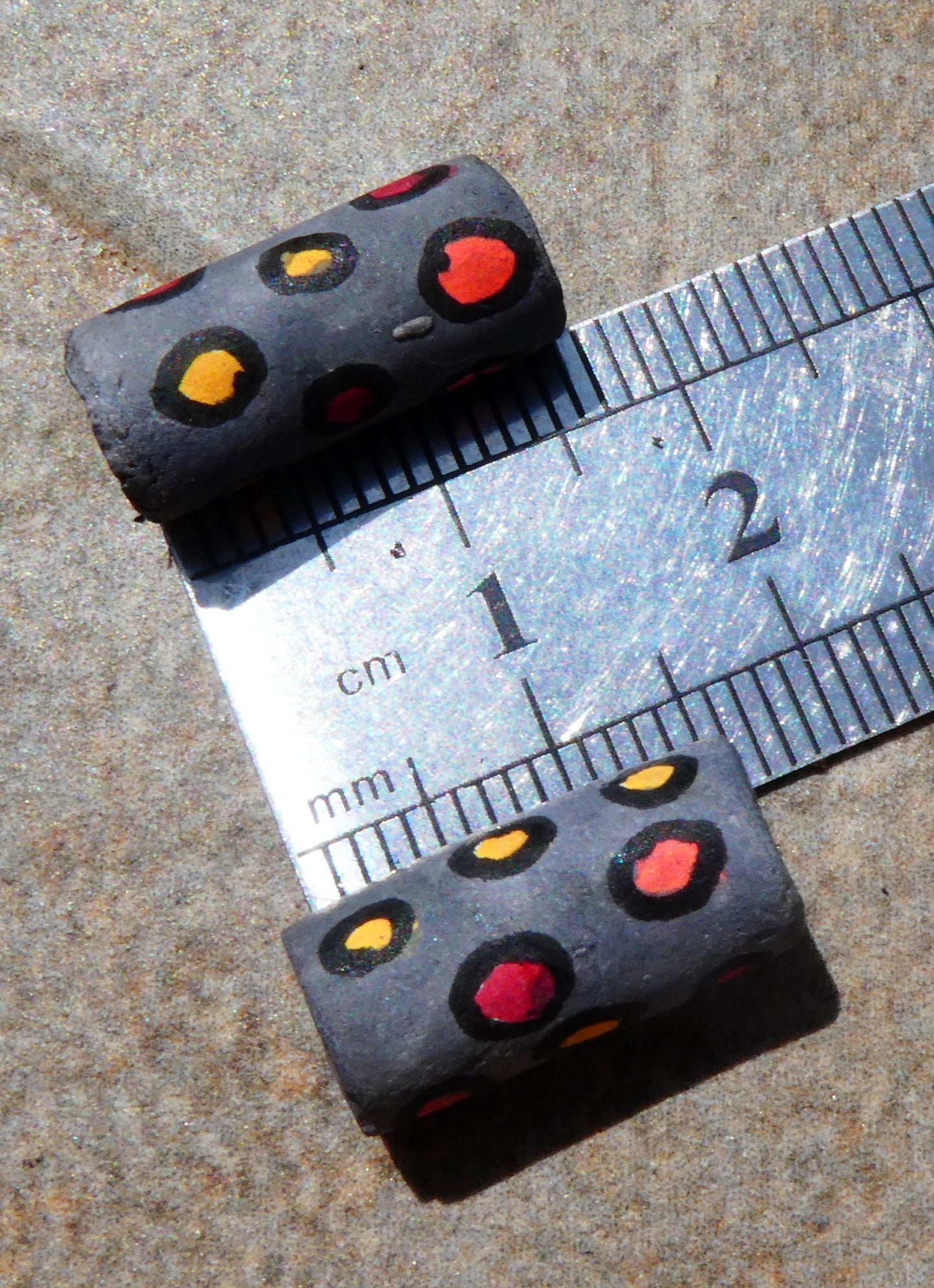 Ceramic Inky Tube Bead Earring Charms #1