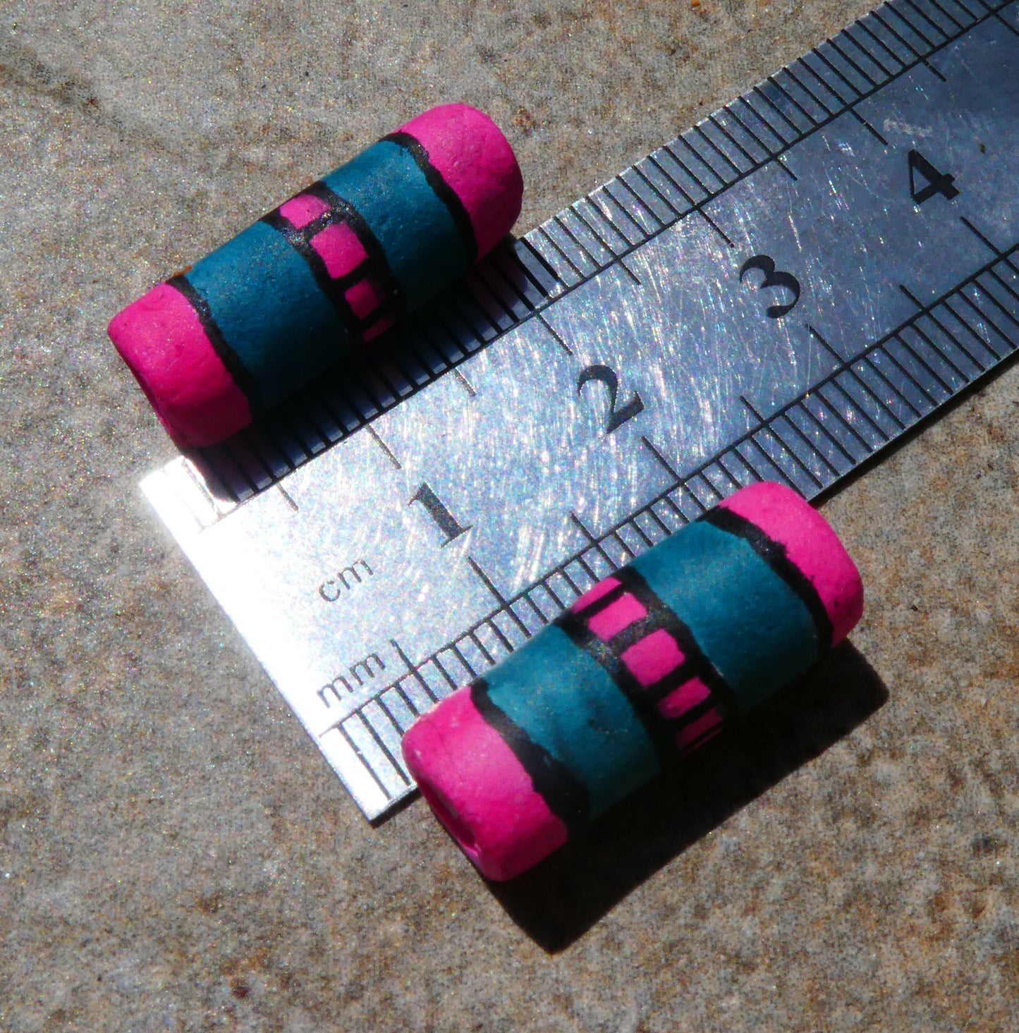 Ceramic Inky Tube Bead Earring Charms #3
