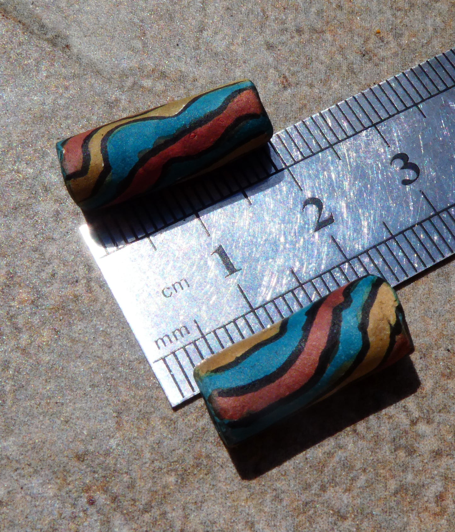 Ceramic Inky Tube Bead Earring Charms #4