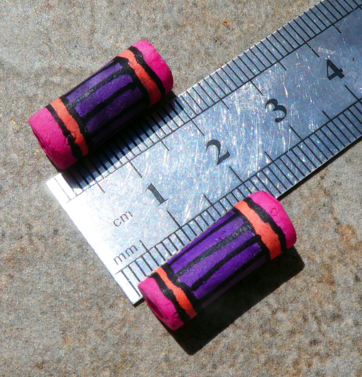 Ceramic Inky Tube Bead Earring Charms #5