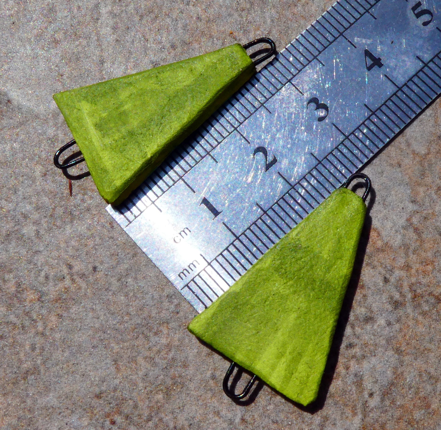 Ceramic Inky Wedge Earring Connectors #1