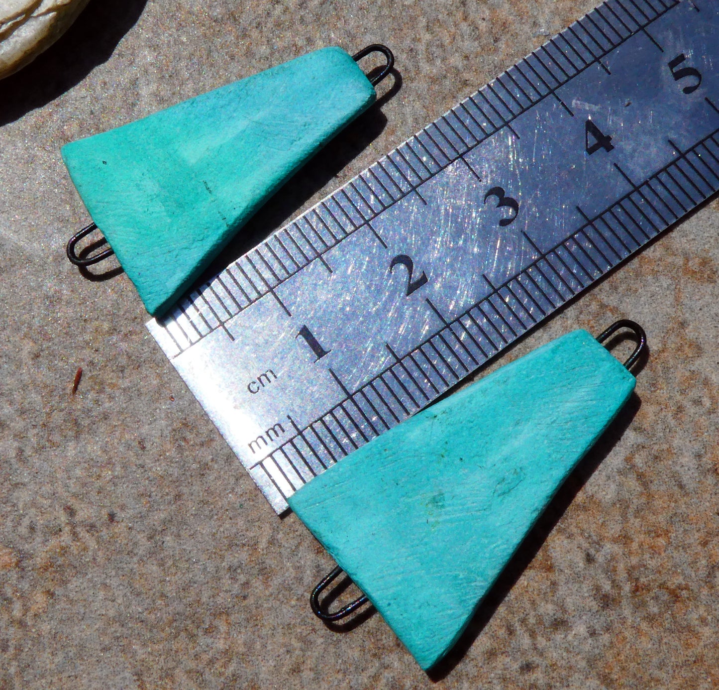 Ceramic Inky Wedge Earring Connectors #2