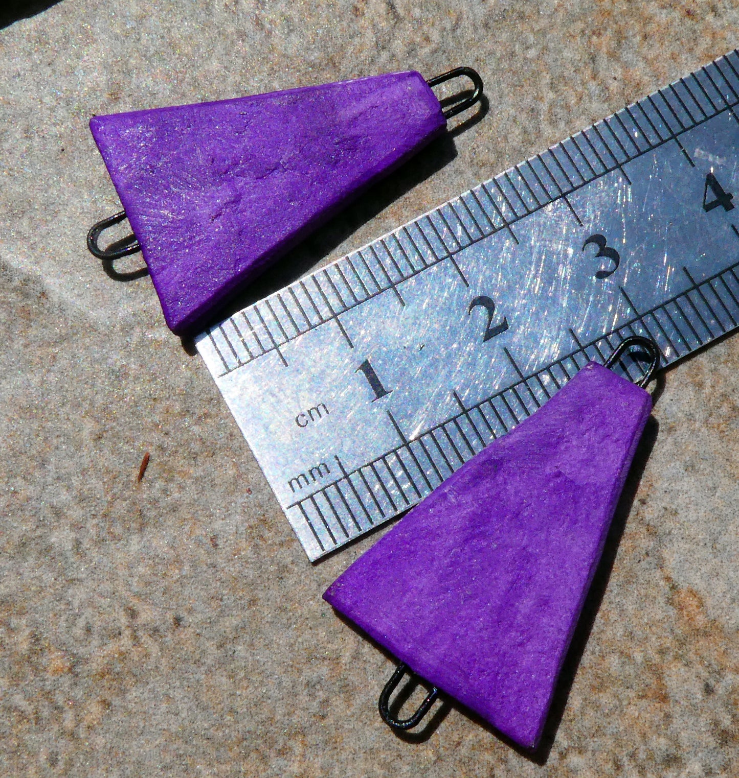 Ceramic Inky Wedge Earring Connectors #3