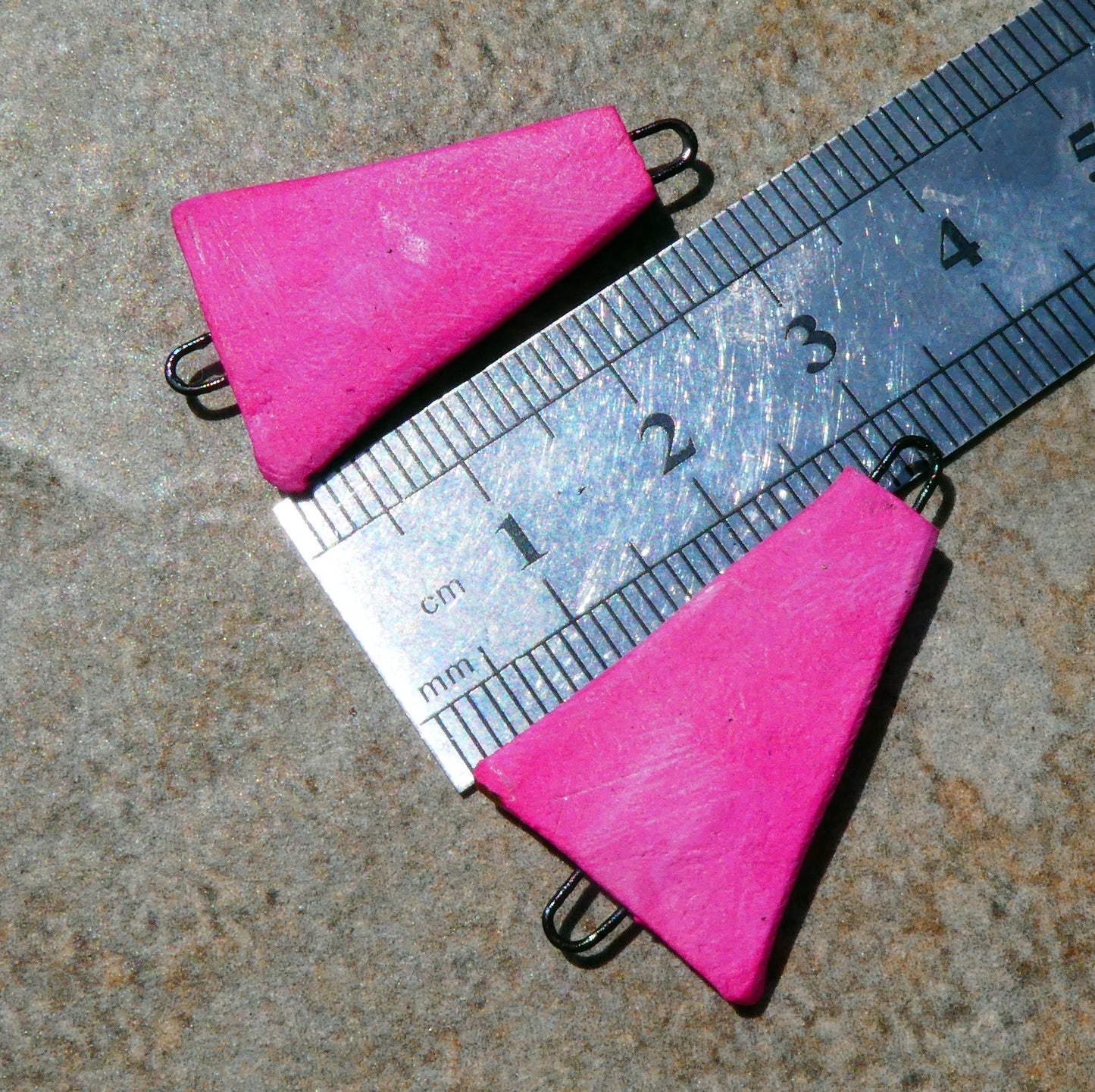 Ceramic Inky Wedge Earring Connectors #4