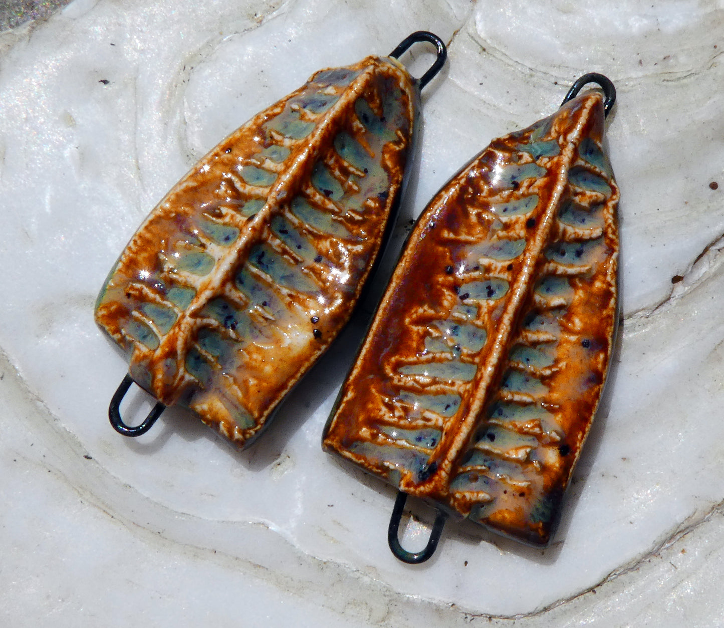 Ceramic Textured Arch Connectors -Amber Ash