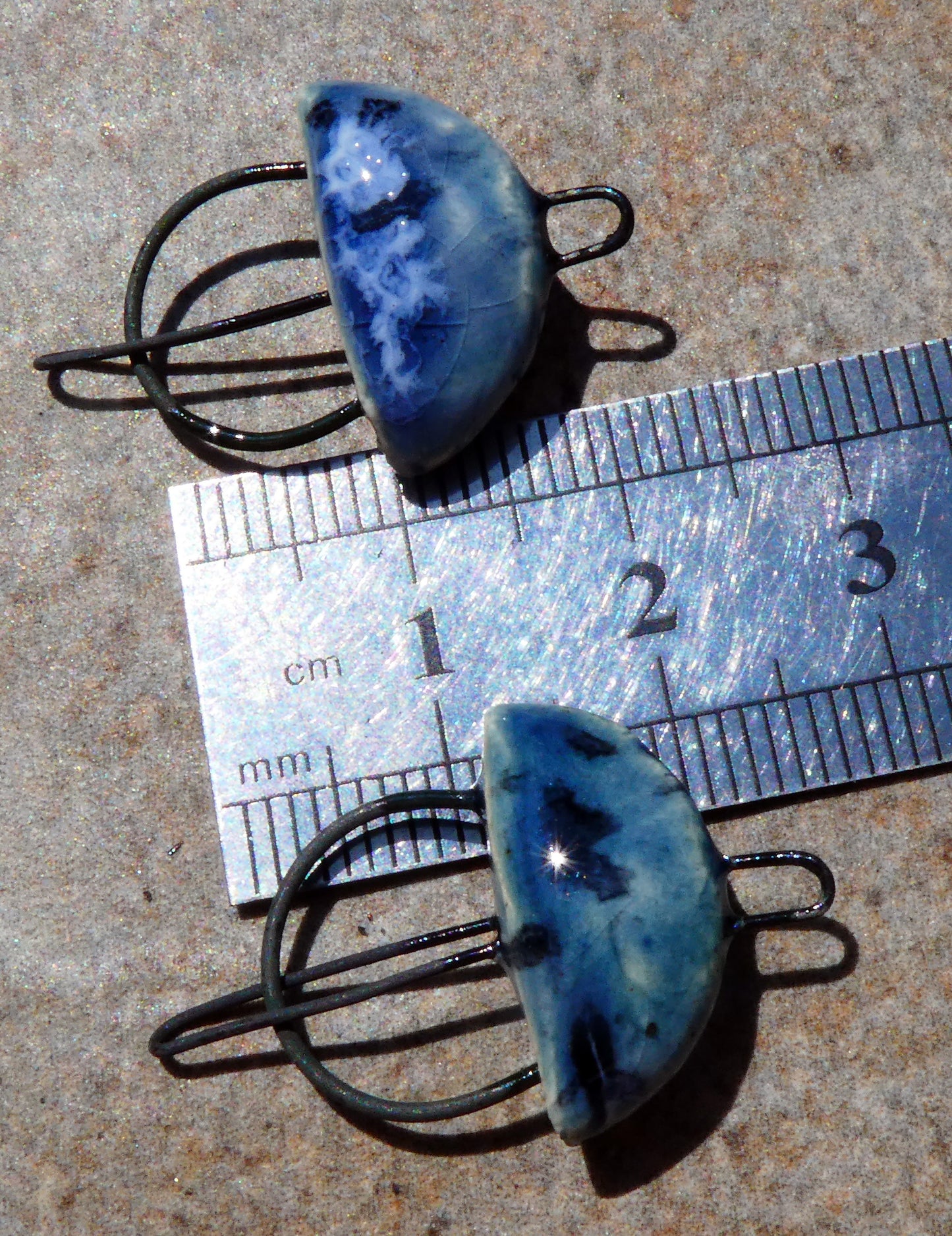 Ceramic Semi Circle Connectors -Waterfall